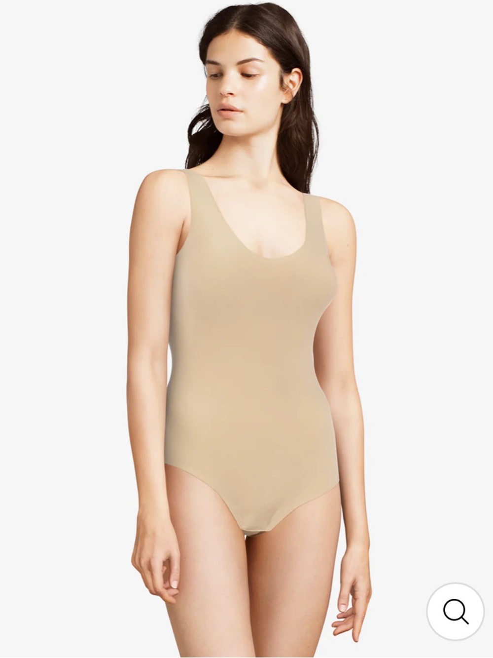 Chantelle smooth touch nude bodysuit XS/S padded with snap closure